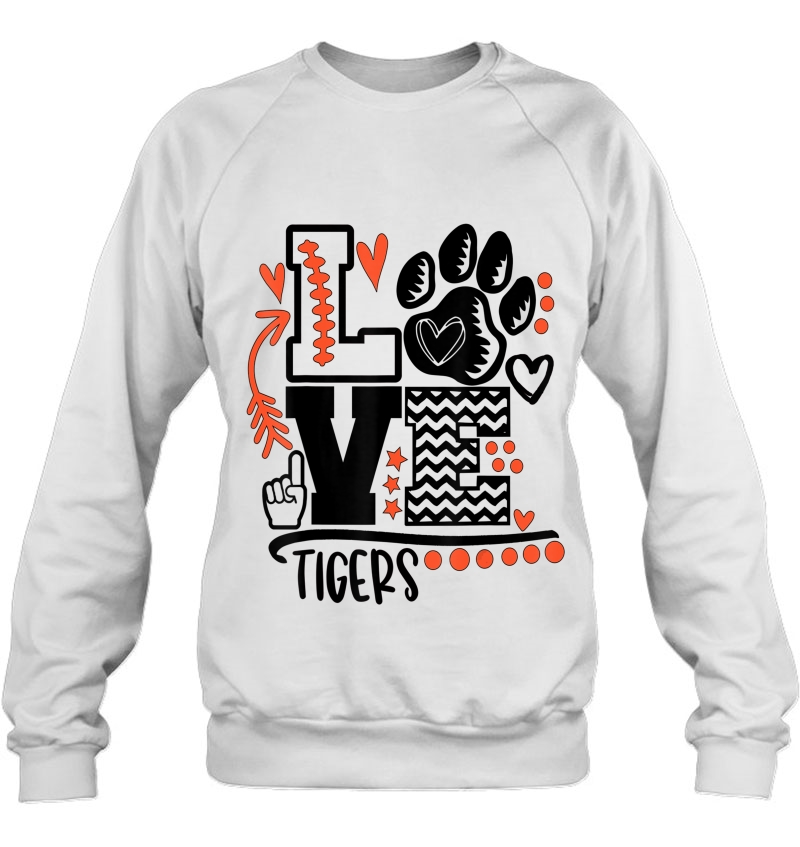 Custom Mom Glitter School Pride T-Shirt School Mascot Tee Tiger Mom Glitter Tee School Spirit Tigers Tee Tigers Heart Shirt Paw Pride