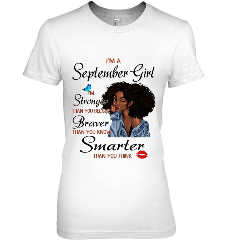 I'm September Girl I'm Stronger Than You Believe Afro Women Hoodie