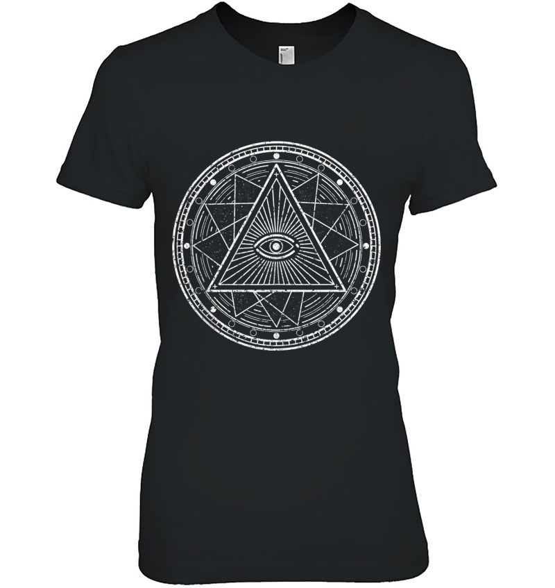All Seeing Eye Mystic Pyramid Blackcraft Alchemy Tarot Gift Tank Top Ladies Tee