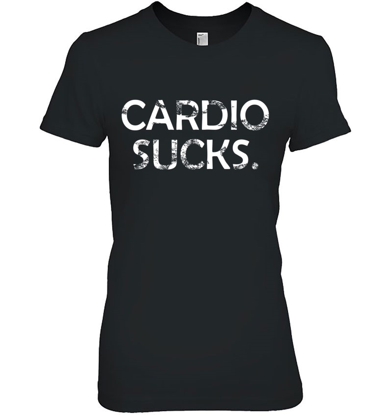 Cardio Sucks Funny Gym Bodybuilding Distressed Hoodie