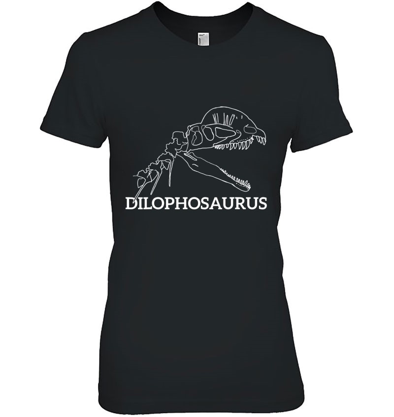 Dinosaur Dilophosaurus Skull Cervical Vertebrae Lettering Hoodie