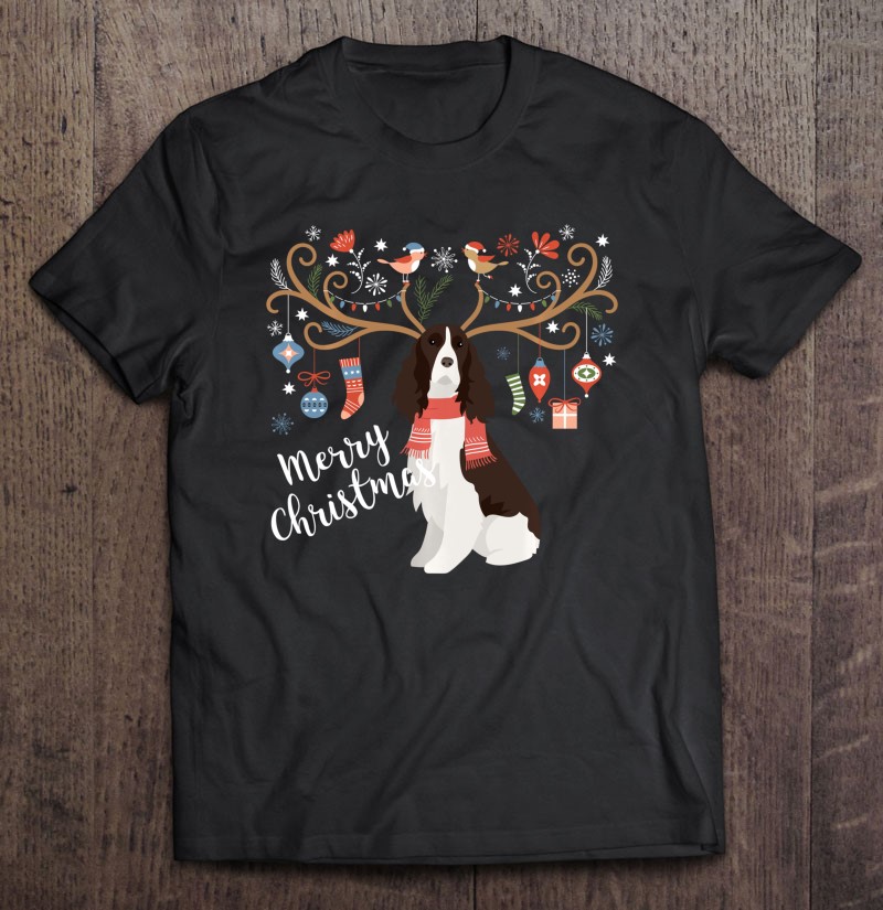 English Springer Spaniel Christmas Reindeer Dog Shirt