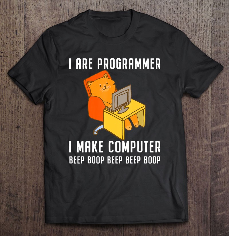 Funny I Are Programmer Coding Nerd Cat Drawing Shirt