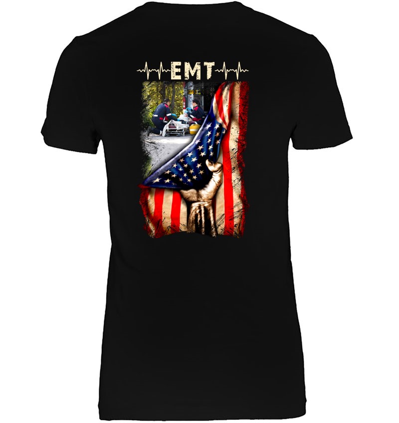 EMT Heartbeat American Flag Hoodie