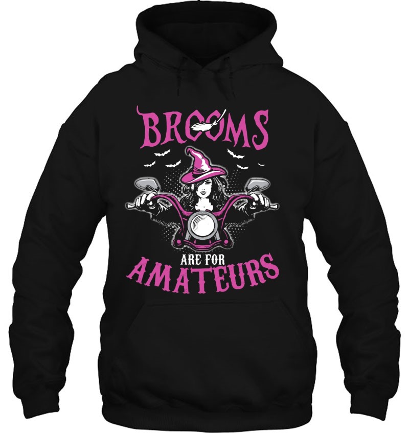 Brooms Are For Amateurs Witch Riding Motorcycle Halloween Mugs