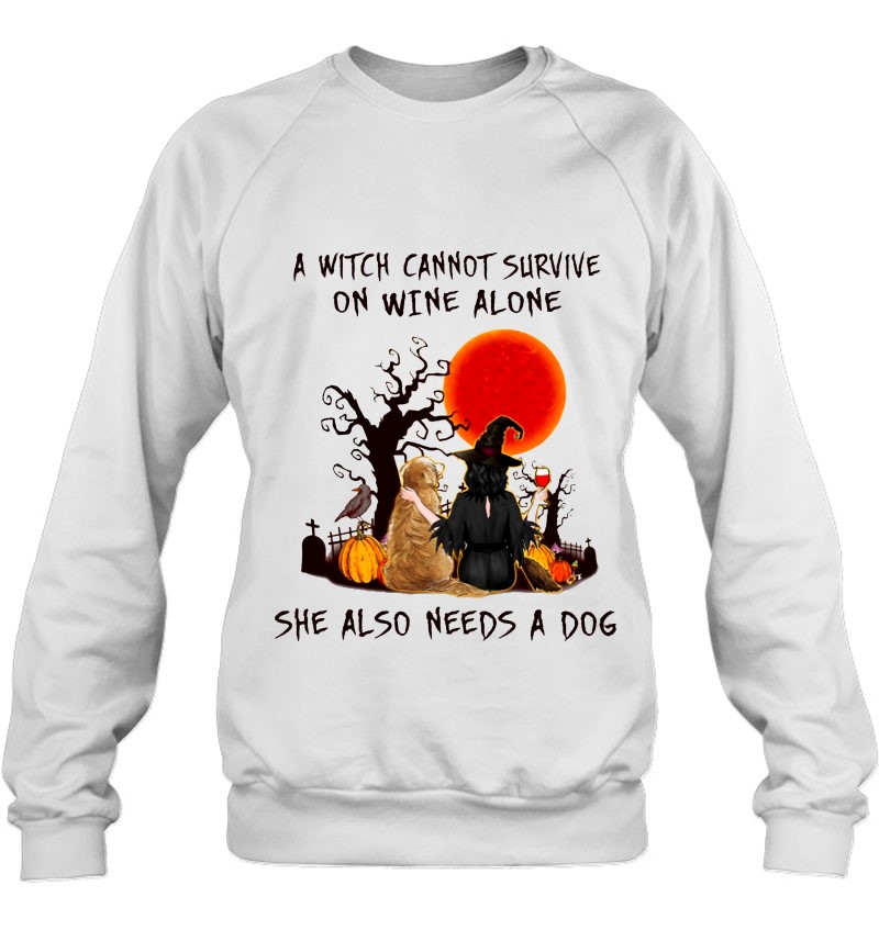 A Witch Cannot Survive On Wine Alone She Also Needs A Dog Halloween Mugs