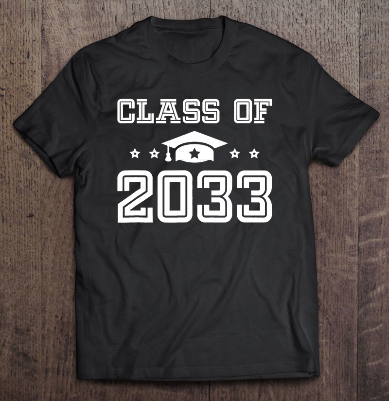 Graduation Class-Of-2033 With Graduation-Cap And Stars