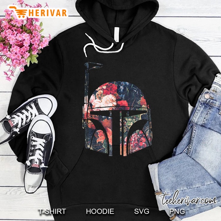 Star Wars Boba Fett Helmet Floral Fill Hoodie
