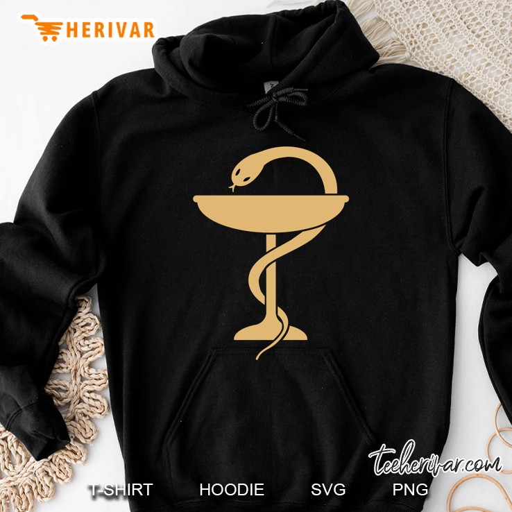 Pharmacist Pharmacy Snake Symbol Logo Bowl Of Hygieia Hoodie