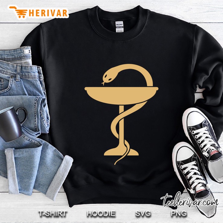 Pharmacist Pharmacy Snake Symbol Logo Bowl Of Hygieia Sweatshirt