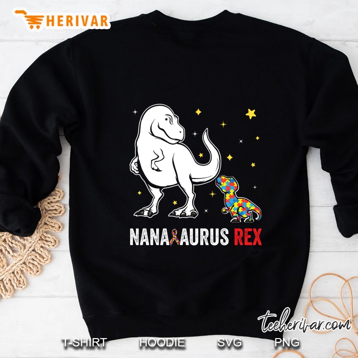 Nanasaurus Rex Nana And Kids Funny Autism Awareness Sweatshirt