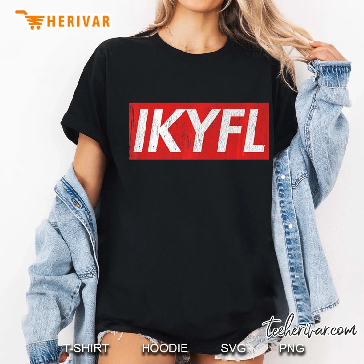 Ikyfl Distressed Red Box Logo Premium Tee Ladies Tee