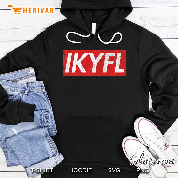 Ikyfl Distressed Red Box Logo Premium Tee Hoodie