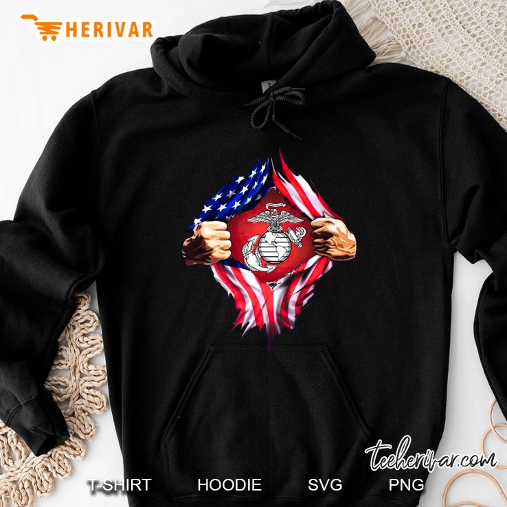 US Marine Corps Inside Me American Flag Hoodie