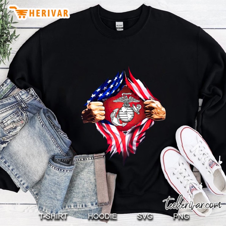US Marine Corps Inside Me American Flag Sweatshirt