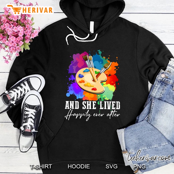 And She Lived Happily Ever After Painter Hoodie