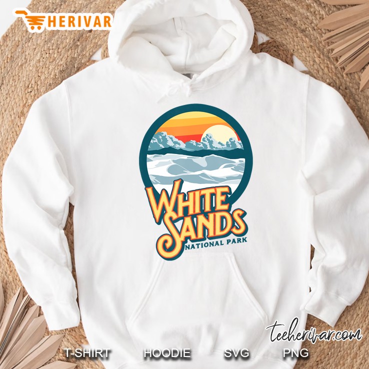 Vintage White Sands National Park Retro Vibe Eighties Hoodie