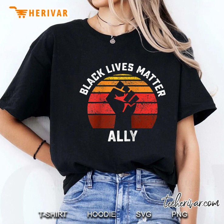 Black Lives Matter Ally Fist Retro Blm Allies Support Raglan Baseball Ladies Tee