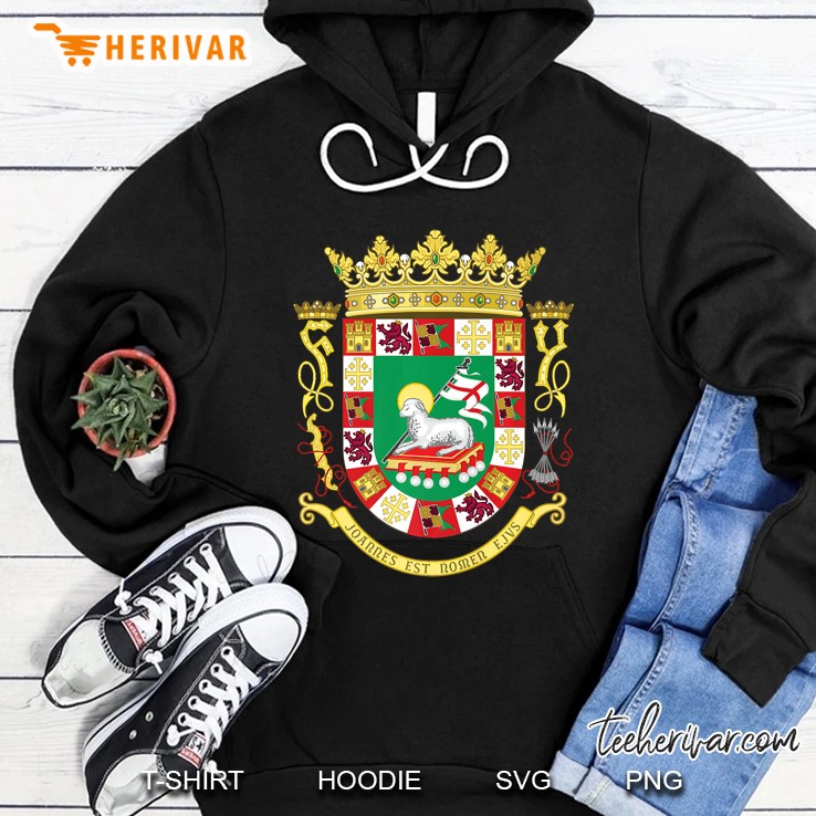 Escudo Puerto Rico Flag Coat Of Arms Boricua Premium Hoodie