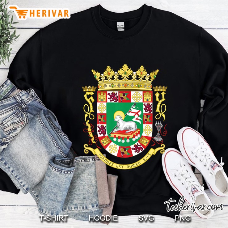 Escudo Puerto Rico Flag Coat Of Arms Boricua Premium Sweatshirt