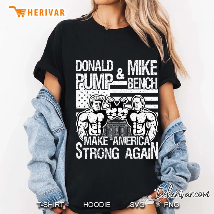 Donald Trump Pump Mike Pence Bench Press Bodybuilding Gym Ladies Tee