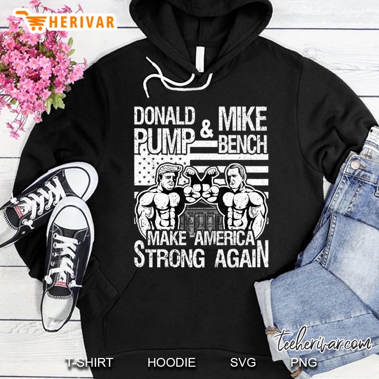 Donald Trump Pump Mike Pence Bench Press Bodybuilding Gym Hoodie