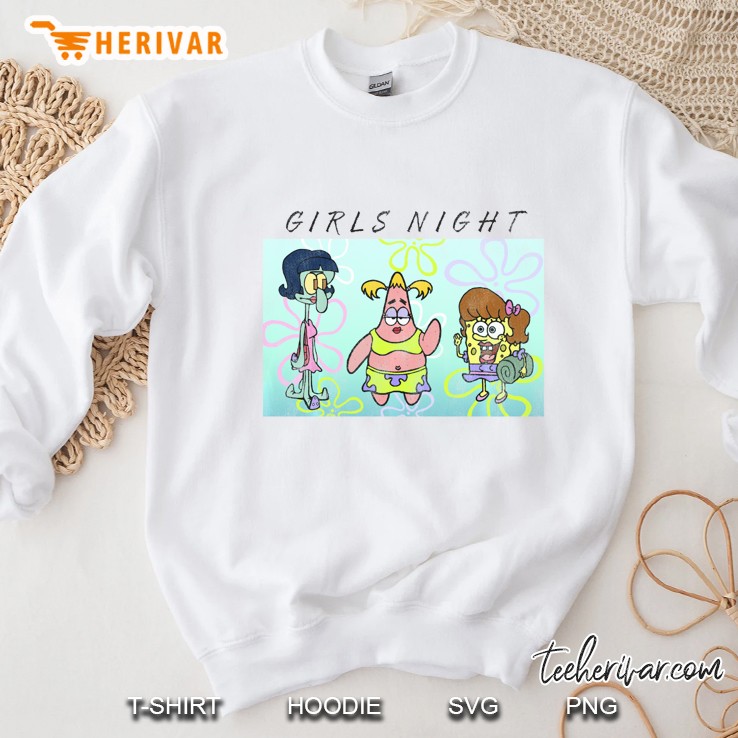 Spongebob Squarepants Patrick Squidward Girls Night Pullover Sweatshirt