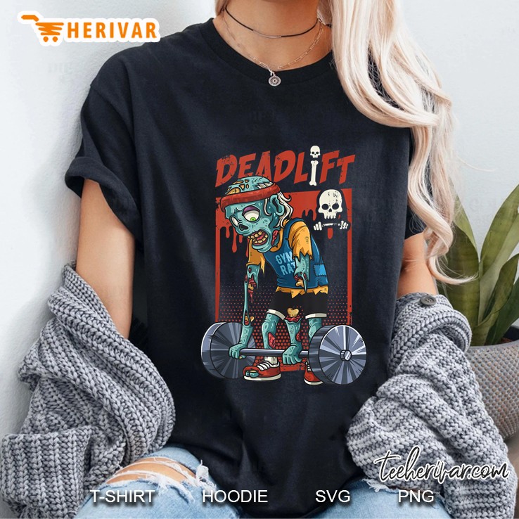 Zombie Deadlift Weightlifting Halloween Fitness Gym Workout Ladies Tee