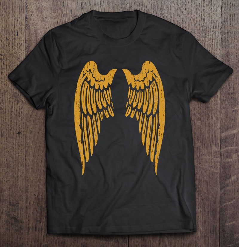 t shirt with angel wings on back