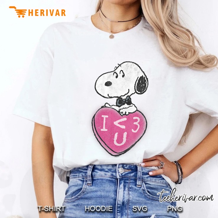 Peanuts Snoopy Heart Love Candy Ladies Tee