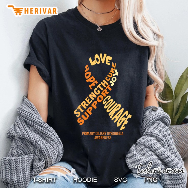 Primary Ciliary Dyskinesia Awareness Ribbon With Words Shirt Ladies Tee