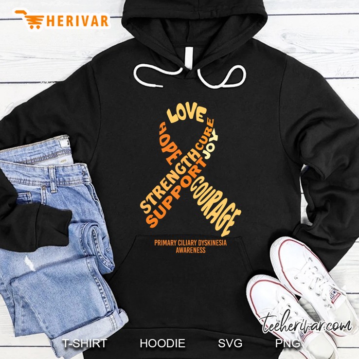 Primary Ciliary Dyskinesia Awareness Ribbon With Words Shirt Hoodie