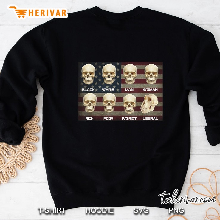 Black White Patriot Liberal Skulls Sweatshirt