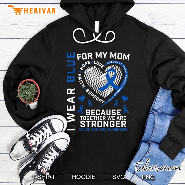 Mom Colon Cancer Awareness Products Gifts Son Daughter Kids Hoodie