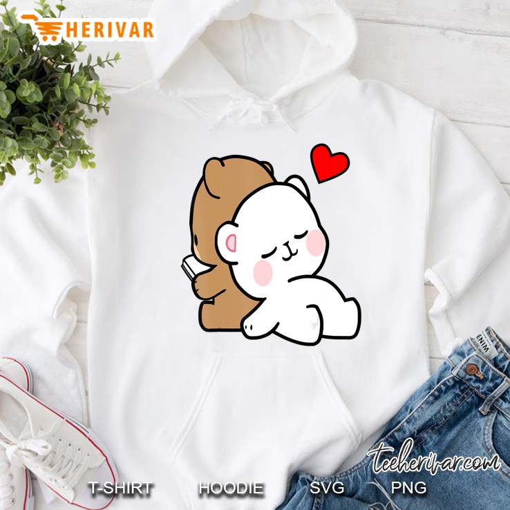 Cute Milk Mocha Bedtime Story Always Kiss Me Goodnight Love Hoodie