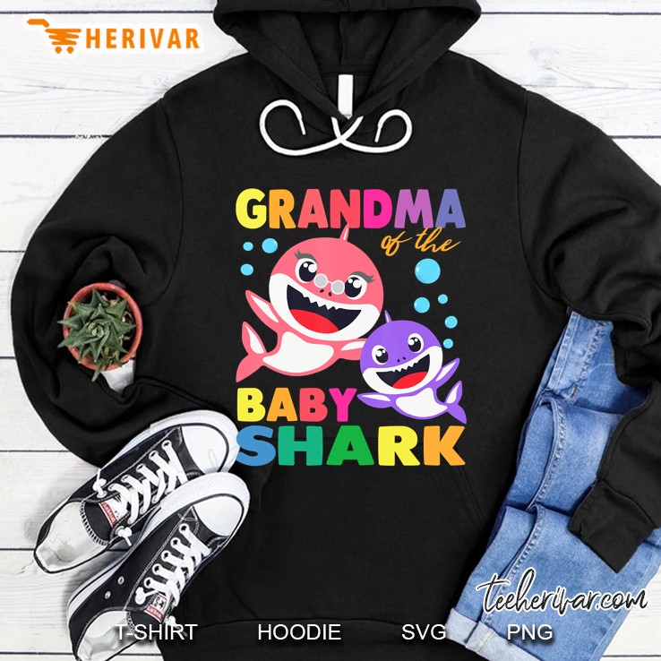 Grandma Of The Baby Shark Birthday Grandma Shark Hoodie