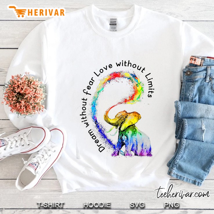 Dream Without Fear Love Without Limits Elephant Lgbt Sweatshirt