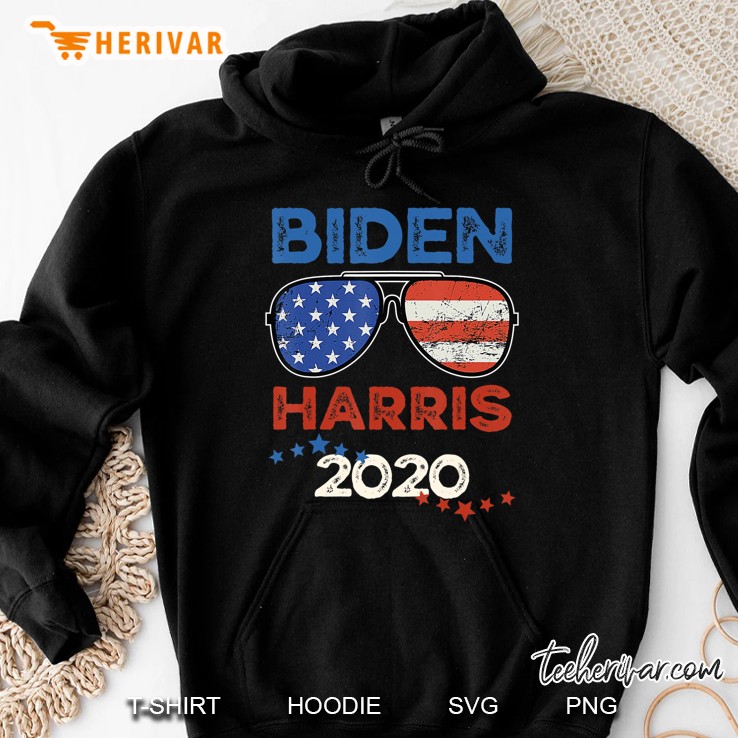 Biden Harris 2020 American Flag Sunglasses Vintage Style Hoodie