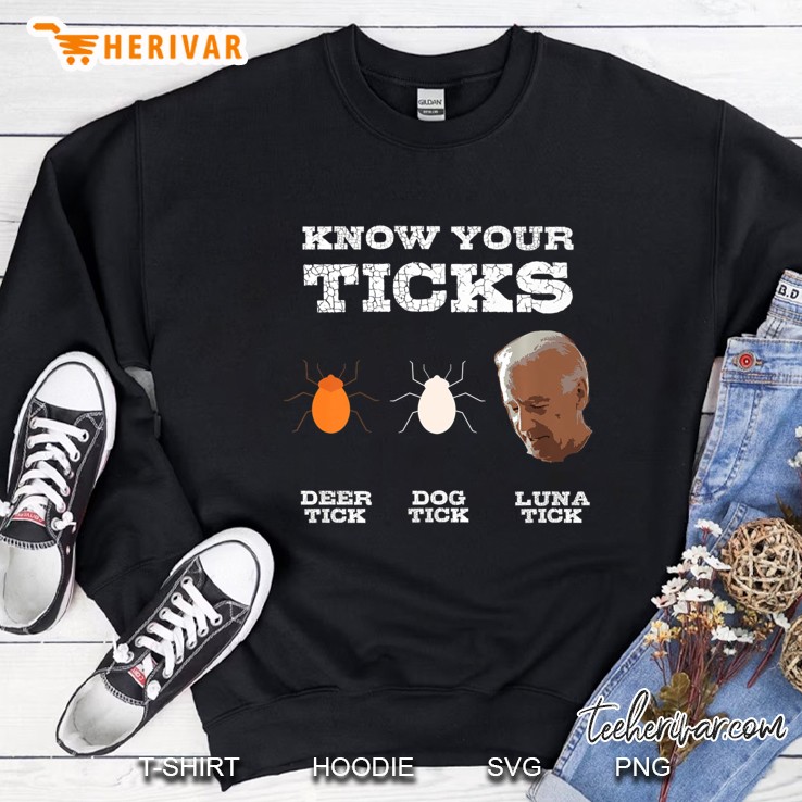 Know Your Ticks Joe Biden Gop Trump 2020 Funny Sleepy Creepy Premium Sweatshirt