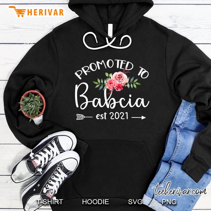 Promoted To Babcia 2021 Premium Hoodie