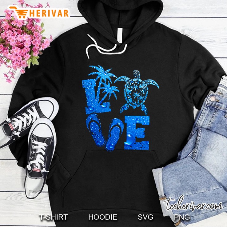 Love Palm Tree Turtle Flip Flops Version Hoodie
