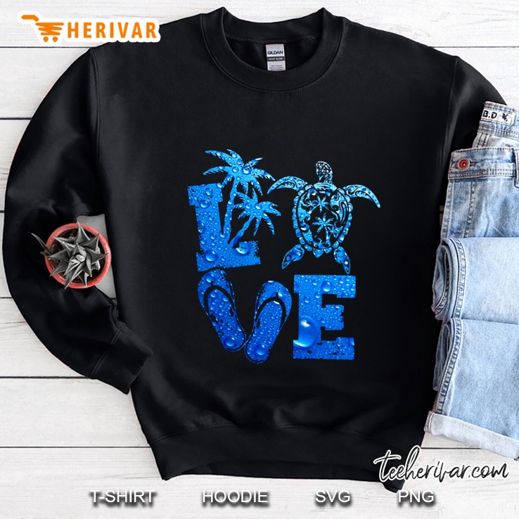 Love Palm Tree Turtle Flip Flops Version Sweatshirt