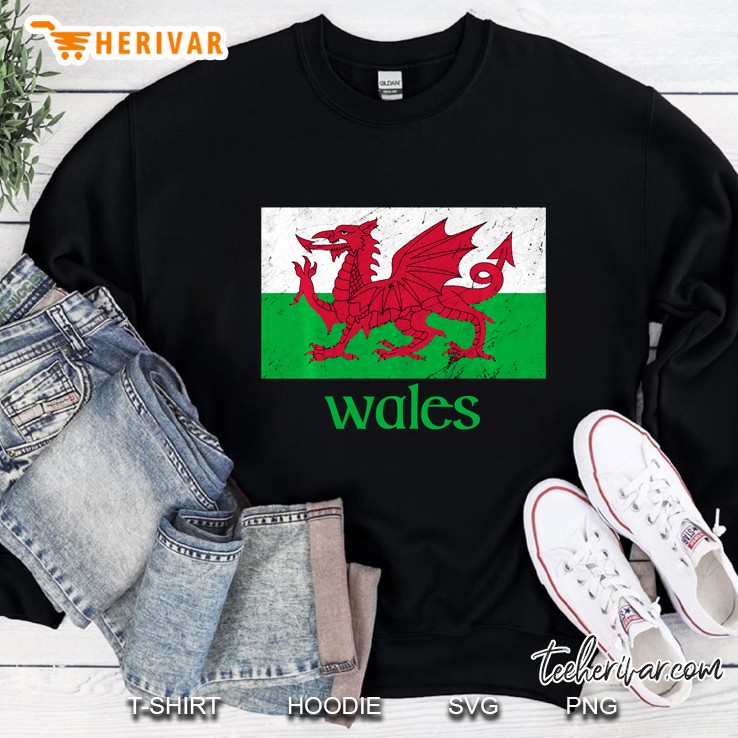 Dragon Of Wales Flag Welsh Cymru Flags Medieval Welsh Rugby Sweatshirt