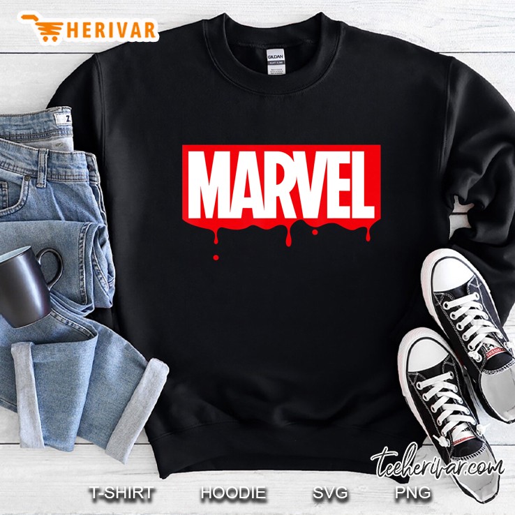 Marvel Logo Dripping Letters Halloween Sweatshirt