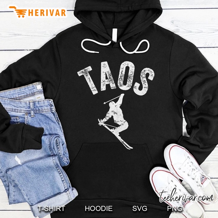 Taos Ski Nm Vintage New Mexico Taos Skiing Cool Skier Gear Hoodie