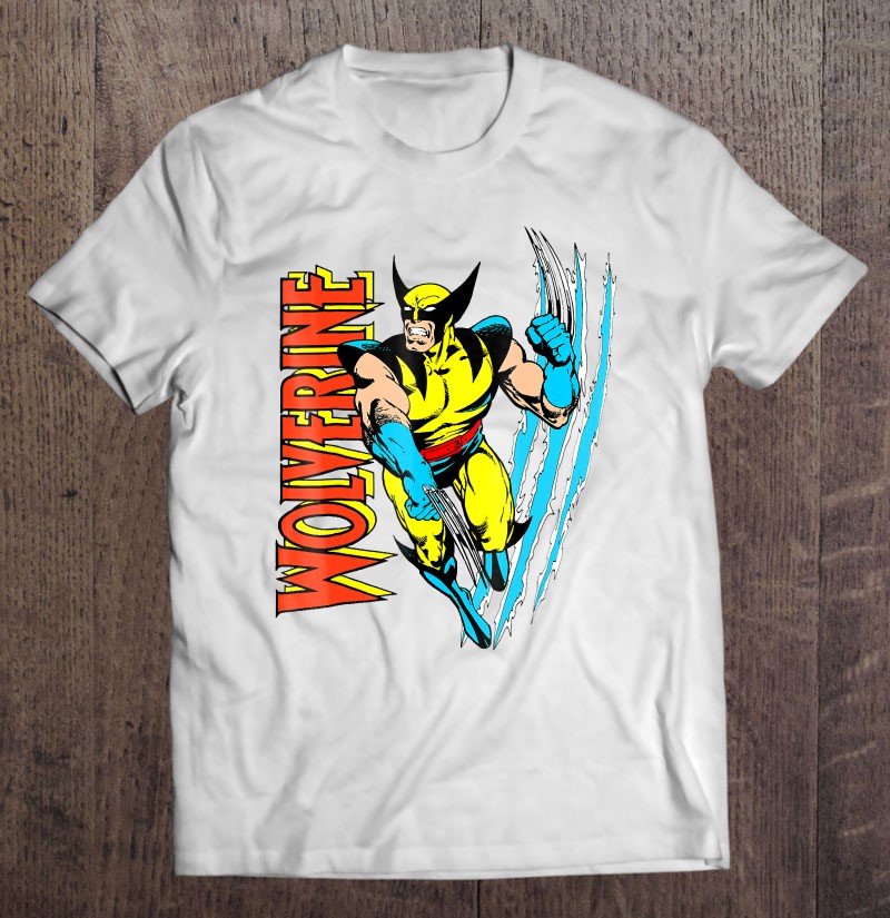 S-XL MARVEL COMICS-WOLVERINE Distressed X-Men T-shirt da uomo Nero 