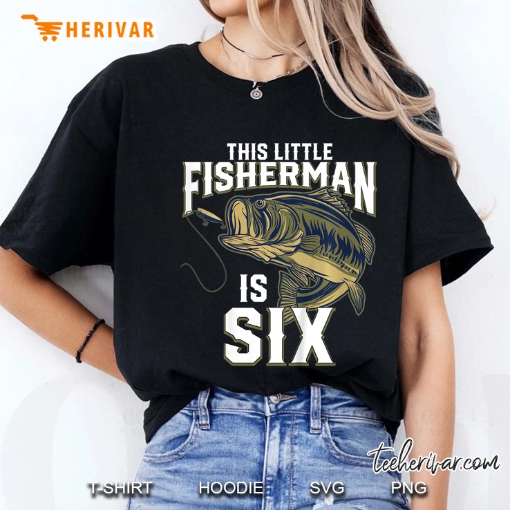 Kids 6 Year Old Fishing Birthday Party Fisherman 6Th Gift For Boy Ladies Tee