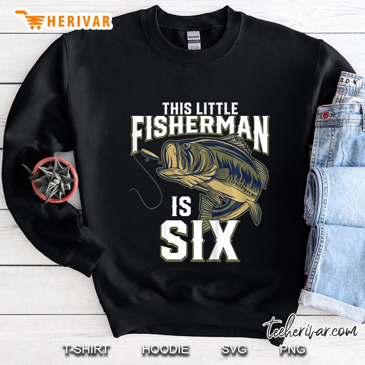 Kids 6 Year Old Fishing Birthday Party Fisherman 6Th Gift For Boy Sweatshirt