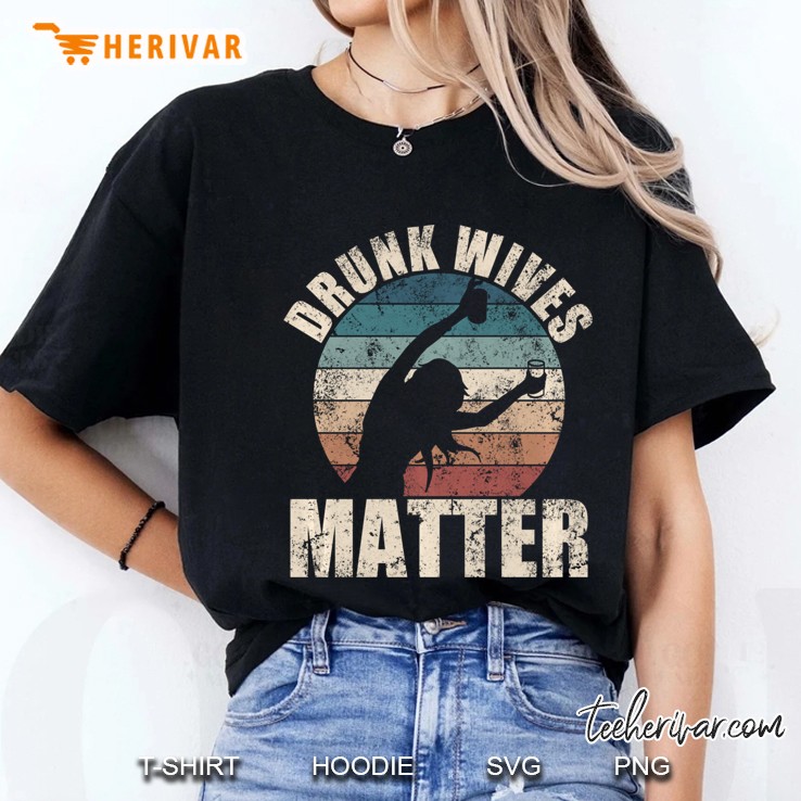 Retro Drunk Wives Matter Funny Drinking Gift New Wife Pullover Ladies Tee