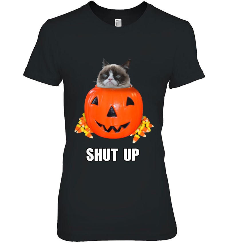 Grumpy Cat Halloween Shut Up Pumpkin Candy Corn Mugs